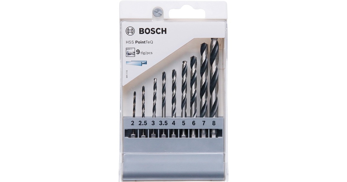 Bosch Spiralbohrer-Satz HSS PointTeQ Hex, Ø 2mm-8mm(9-teilig)