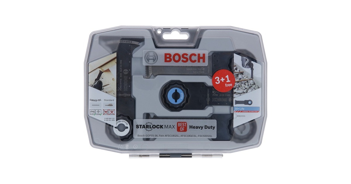 Bosch Starlock Max Best of Heavy Duty Set, 4-teilig, Sägeblatt-Satz(für Multifunktionswerkzeuge)