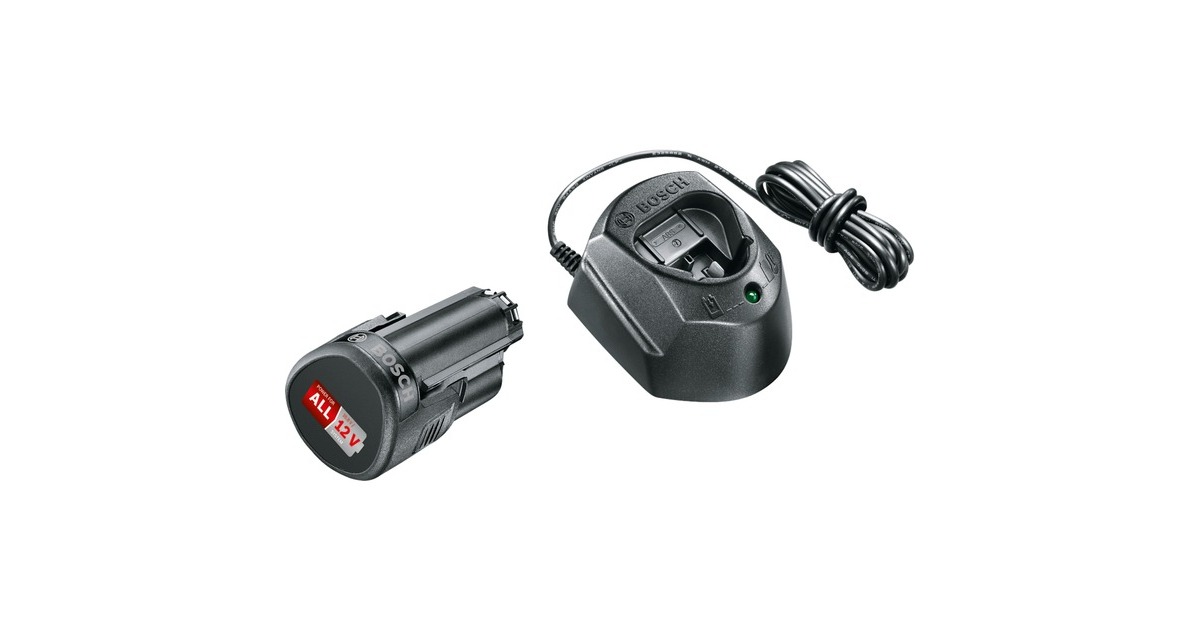 Bosch Starter-Set 12V (1,5Ah + GAL 1210 CV)(schwarz, Akku + Ladegerät)