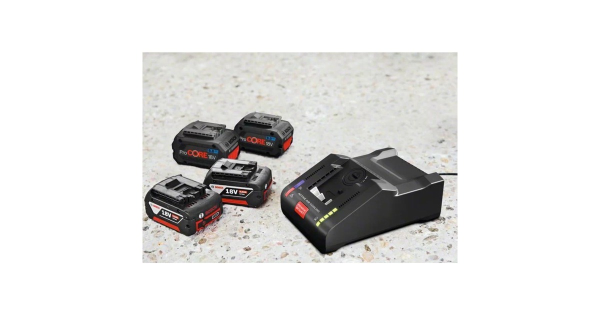 Bosch Starter Set 18V (2x ProCORE 18V 12.0Ah + GAL 18V-160 C Professional + GCY 42)(schwarz, 2x Akku + Ladegerät, inkl. Connectivity Modul, AMPShare Alliance)