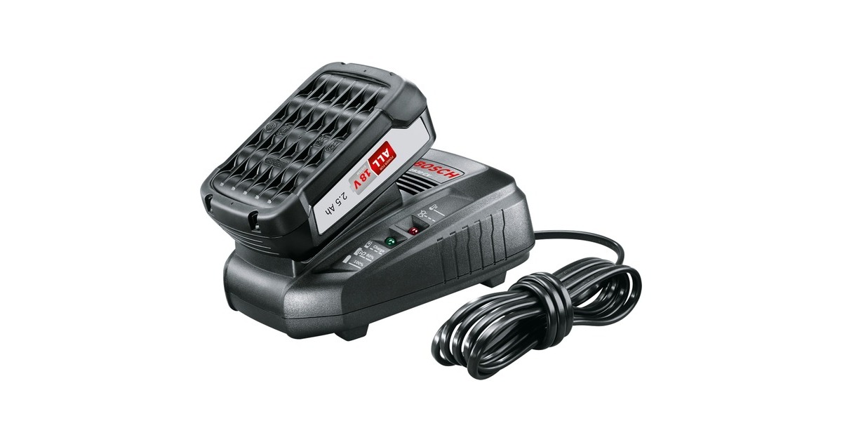 Bosch Starter-Set 18V (PBA 2.5Ah + AL 1830 CV)(schwarz, Akku + Ladegerät, POWER FOR ALL ALLIANCE)