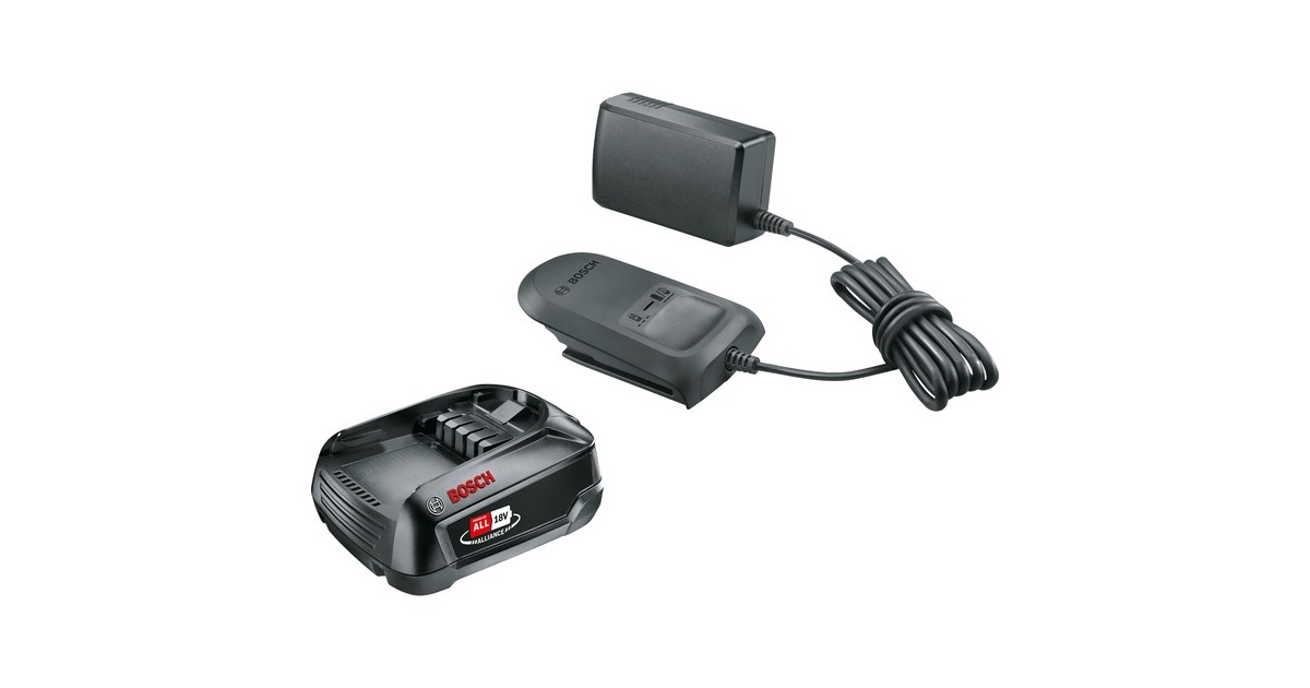 Bosch Starter-Set 18V (PBA 2.5Ah + AL 18V-20), Ladegerät(schwarz, Akku + Ladegerät, POWER FOR ALL ALLIANCE)