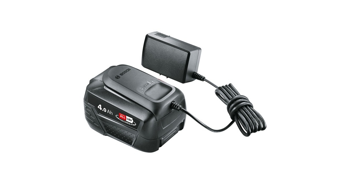 Bosch Starter-Set 18V (PBA 4.0Ah + AL 18V-20), Ladegerät(schwarz, Akku + Ladegerät, POWER FOR ALL ALLIANCE)