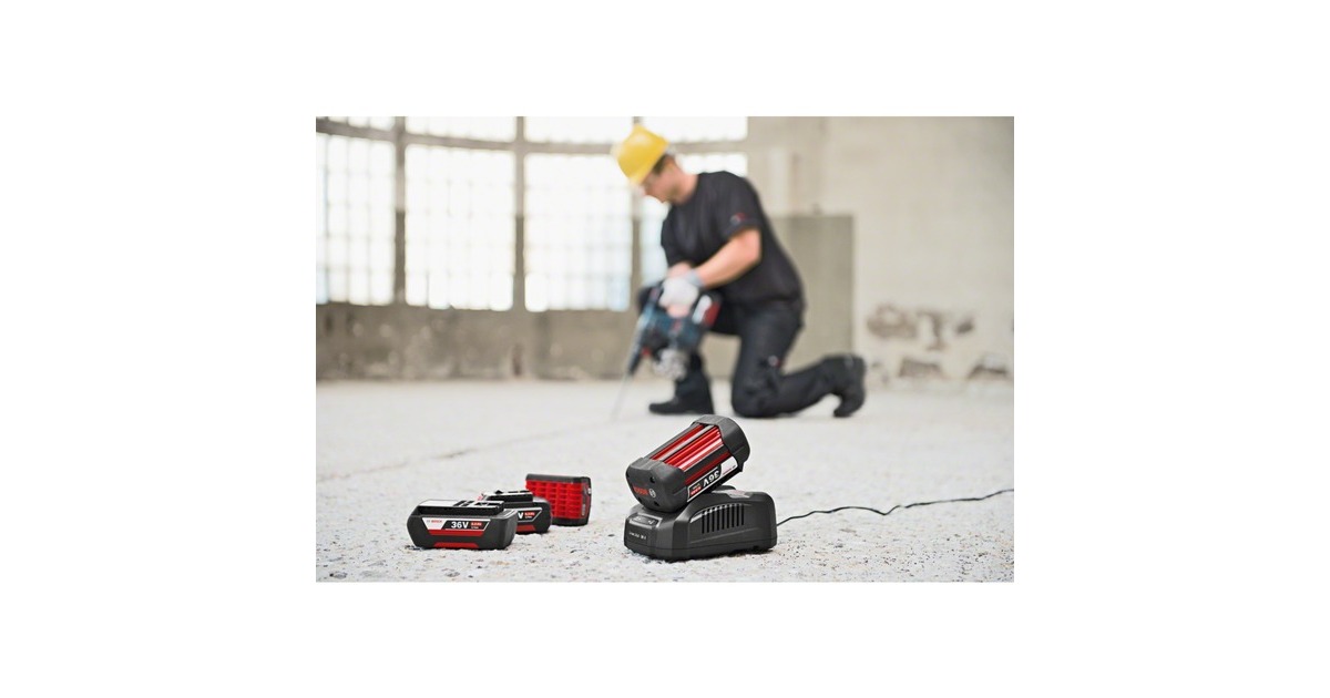 Bosch Starter-Set 36V (2x GBA 36V 6.0Ah + GAL 3680 CV Professional)(schwarz, 2x Akku + Ladegerät)