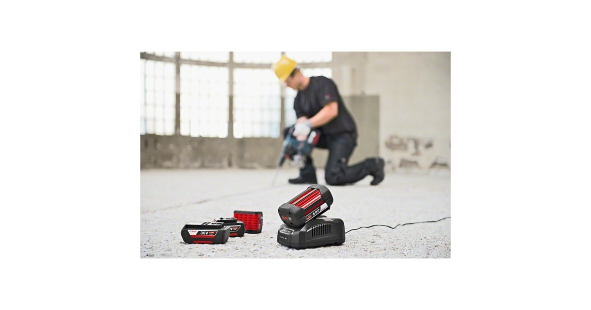 Bosch Starter-Set 36V (2x GBA 36V 6.0Ah + GAL 3680 CV Professional)(schwarz, 2x Akku + Ladegerät)