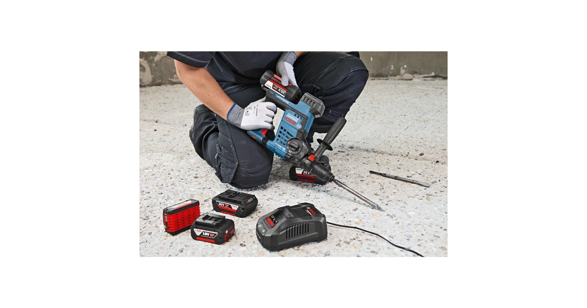 Bosch Starter-Set 36V (2x GBA 36V 6.0Ah + GAL 3680 CV Professional)(schwarz, 2x Akku + Ladegerät)