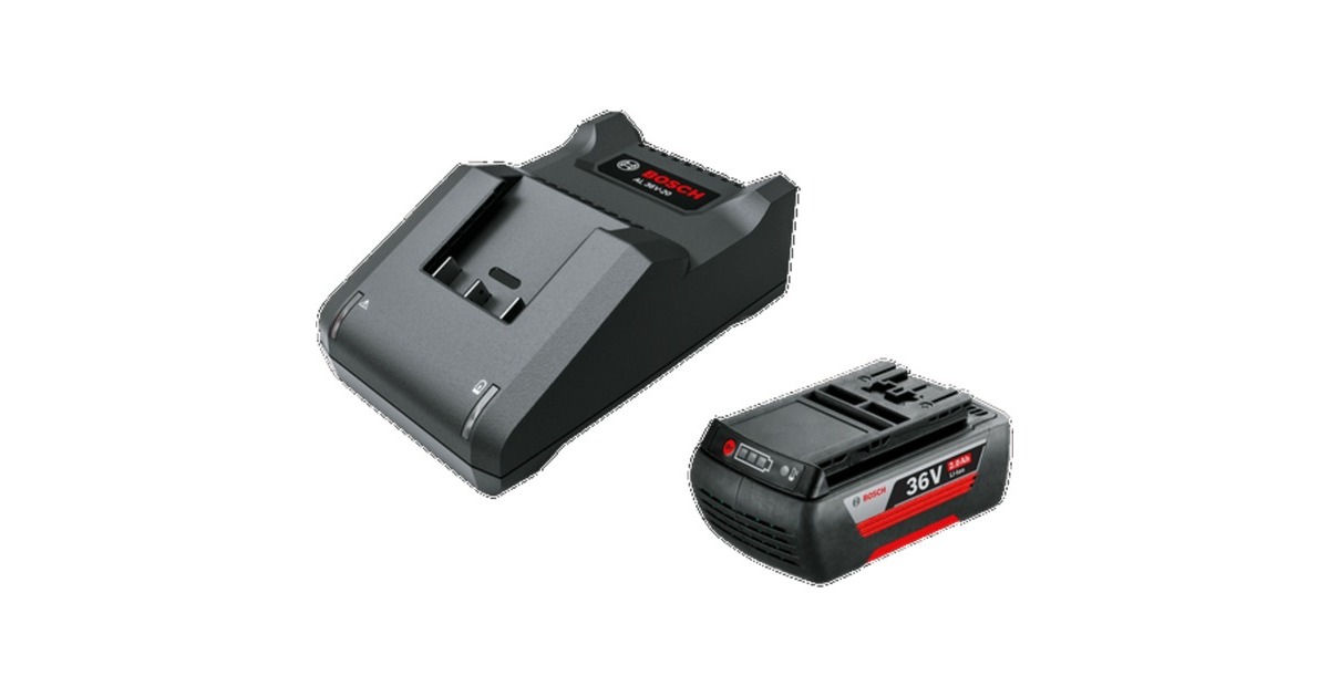 Bosch Starter-Set 36V (GBA 36V 2.0Ah + AL 36V-20), Ladegerät(schwarz, 36V POWER FOR ALL, Akku + Ladegerät)