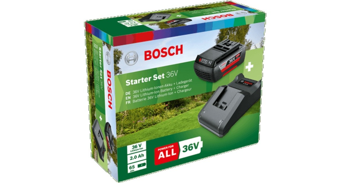 Bosch Starter-Set 36V (GBA 36V 2.0Ah + AL 36V-20), Ladegerät(schwarz, 36V POWER FOR ALL, Akku + Ladegerät)