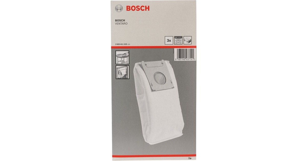 Bosch Staubbeutel für Multischleifer Ventaro, Staubsaugerbeutel(3 Stück)
