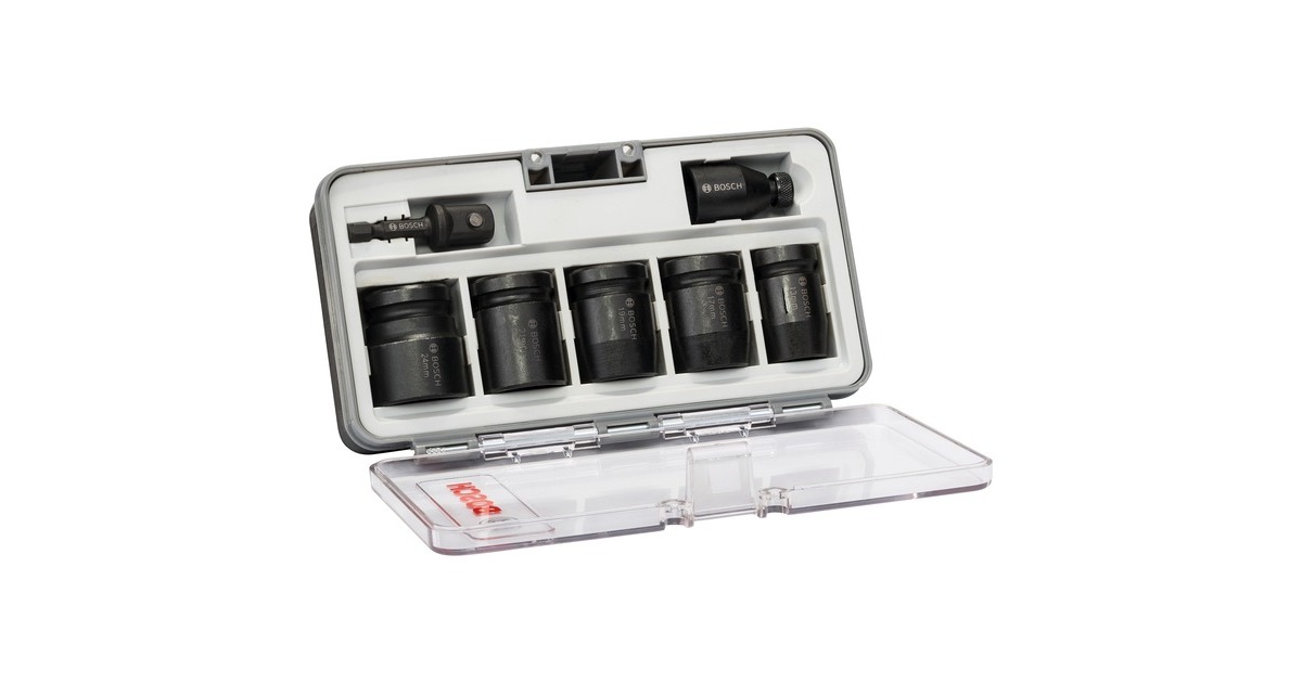 Bosch Steckschlüssel-Einsatz-Set 1/2", Impact Control(schwarz, 7-teilig)