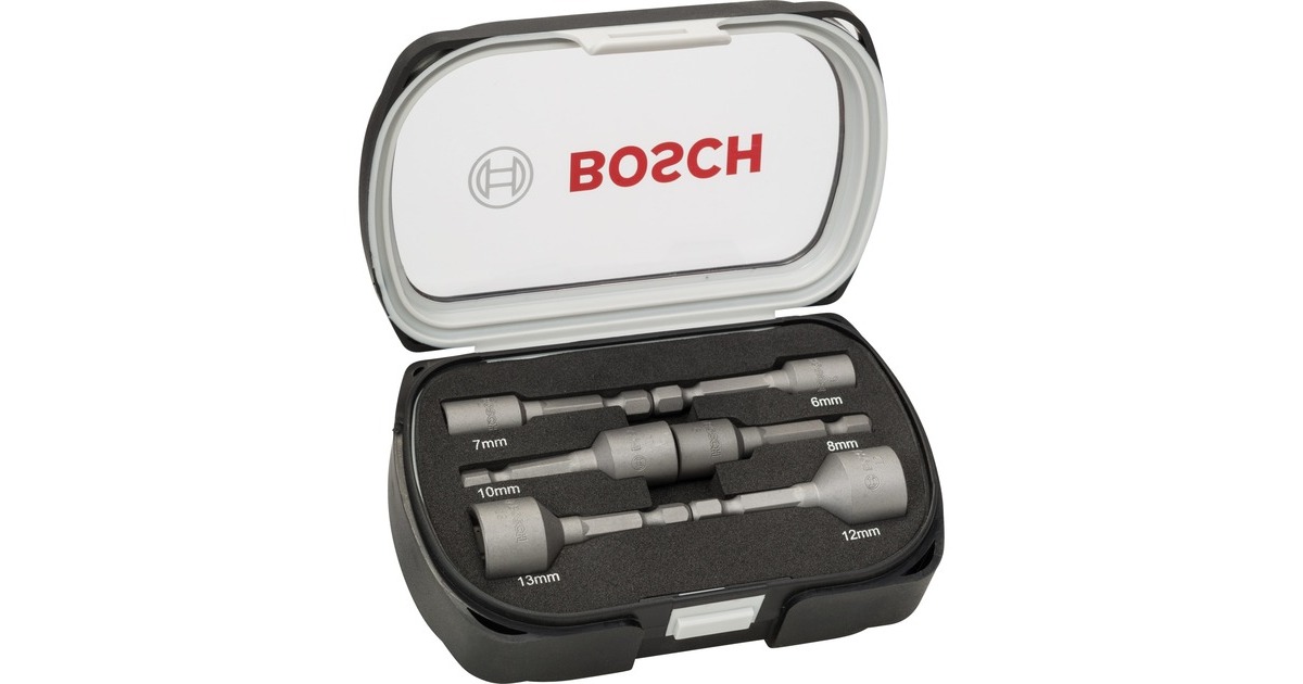 Bosch Steckschlüsseleinsatz-Set, 6-teilig(6 - 13mm, in Kunststoff-Box)