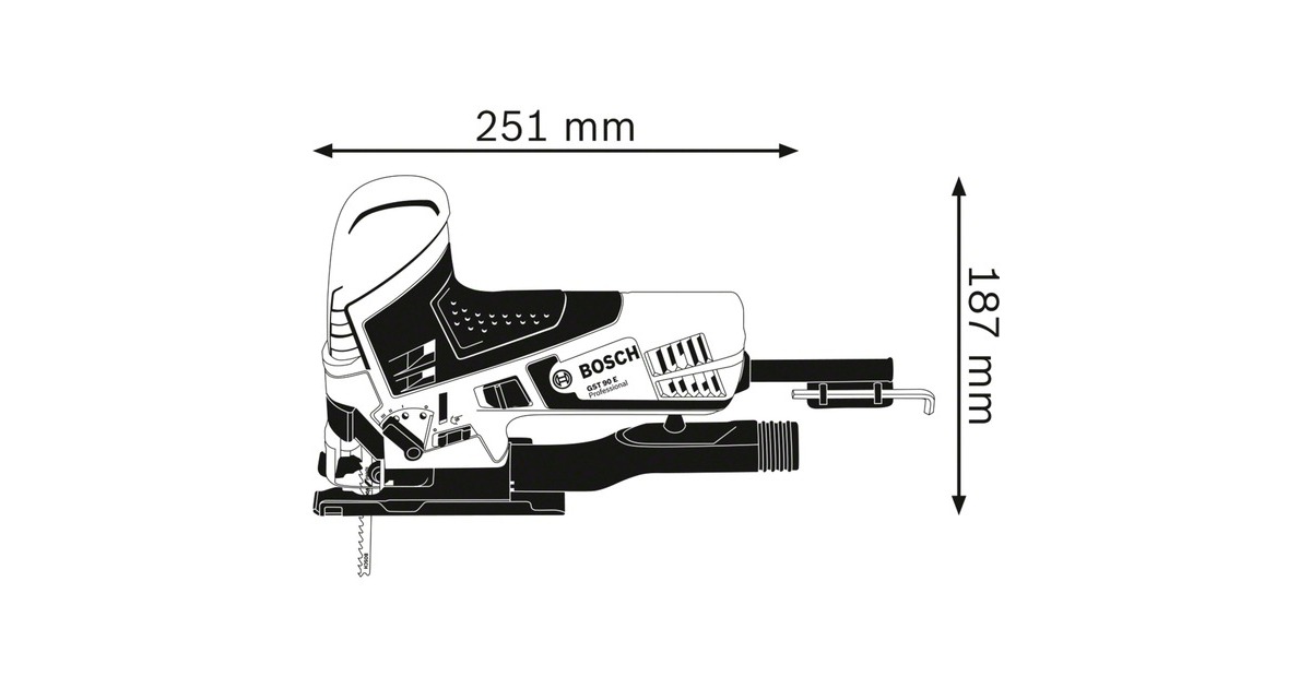 Bosch Stichsäge GST 90 E Professional(blau/schwarz, 650 Watt)