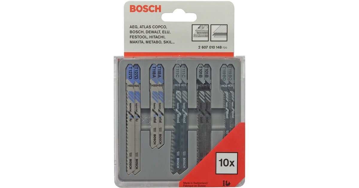 Bosch Stichsägeblatt-Satz Holz / Metall, 10-teilig