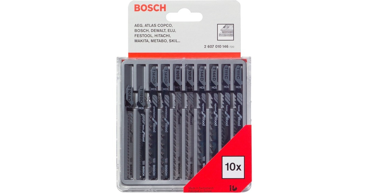 Bosch Stichsägeblatt-Satz für Holz, 10-teilig