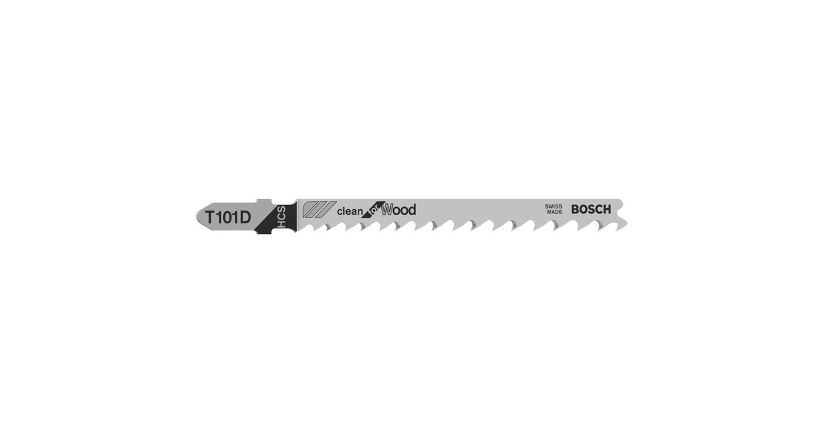 Bosch Stichsägeblatt T 101 D Clean for Wood, 100mm(5 Stück)