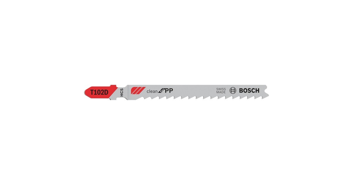 Bosch Stichsägeblatt T 102 D Clean for PP, 100mm(5 Stück)