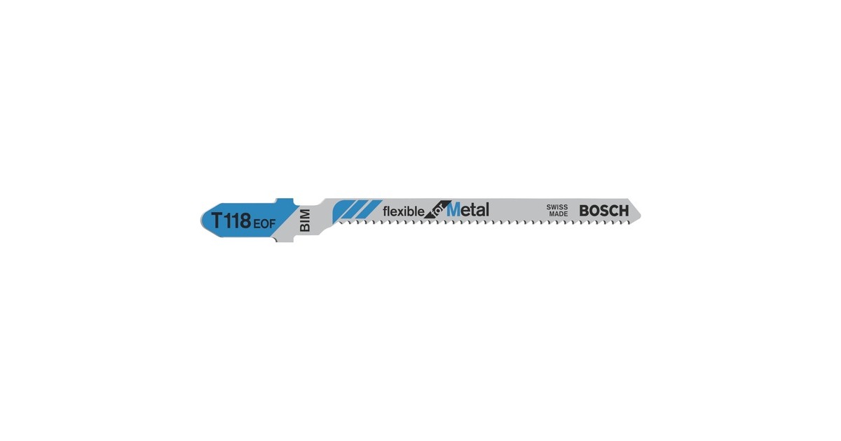 Bosch Stichsägeblatt T 118 EOF Flexible for Metal, 83mm(5 Stück)