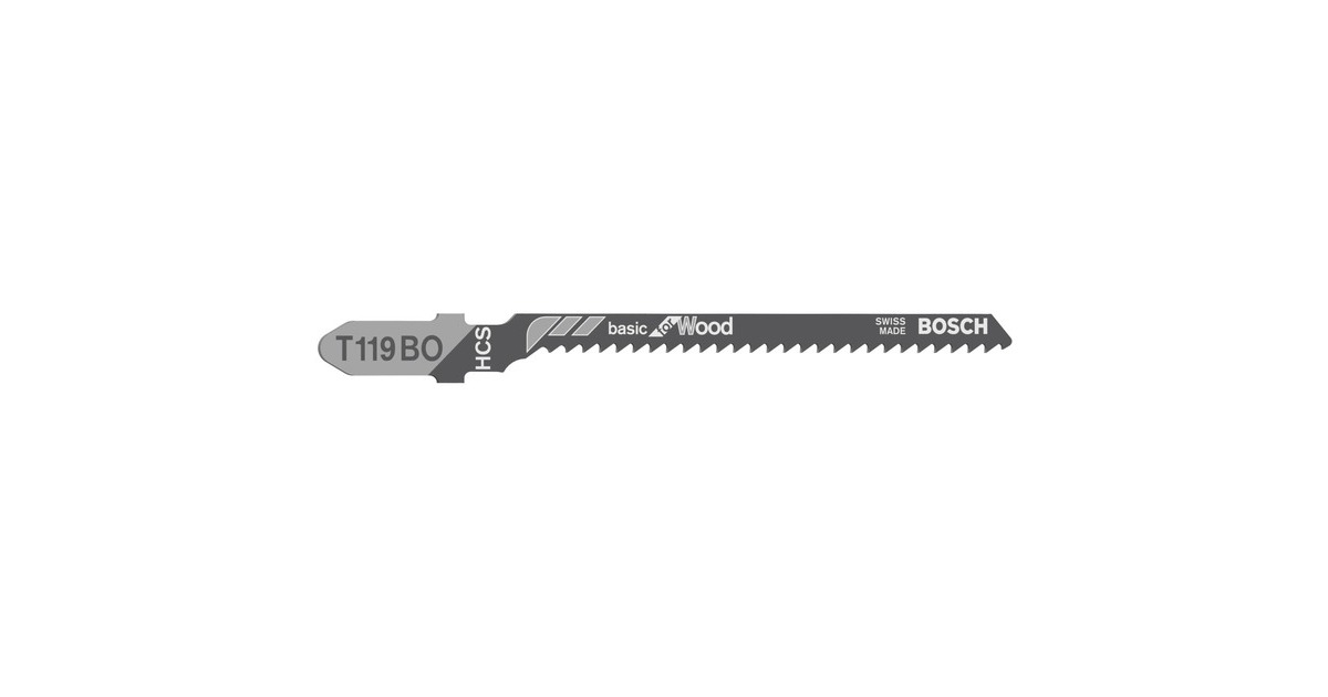 Bosch Stichsägeblatt T 119 BO Basic for Wood, 83mm(5 Stück)