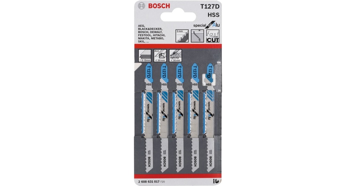 Bosch Stichsägeblatt T 127 D Special for Alu, 100mm(5 Stück)
