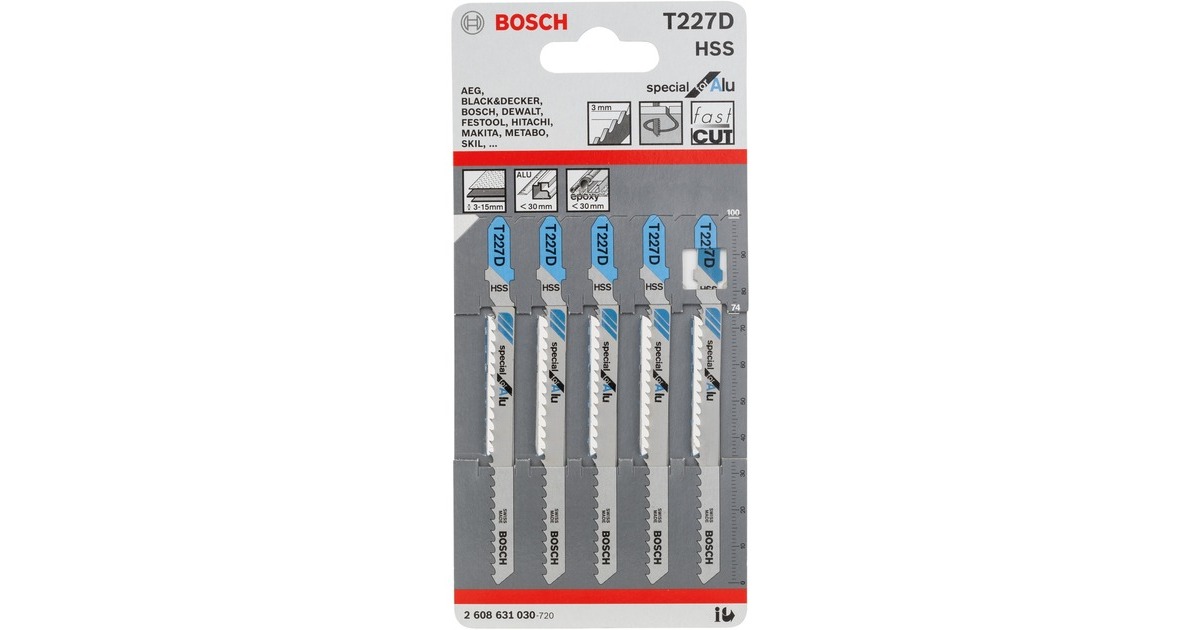 Bosch Stichsägeblatt T 227 D Special for Alu, 100mm(5 Stück)
