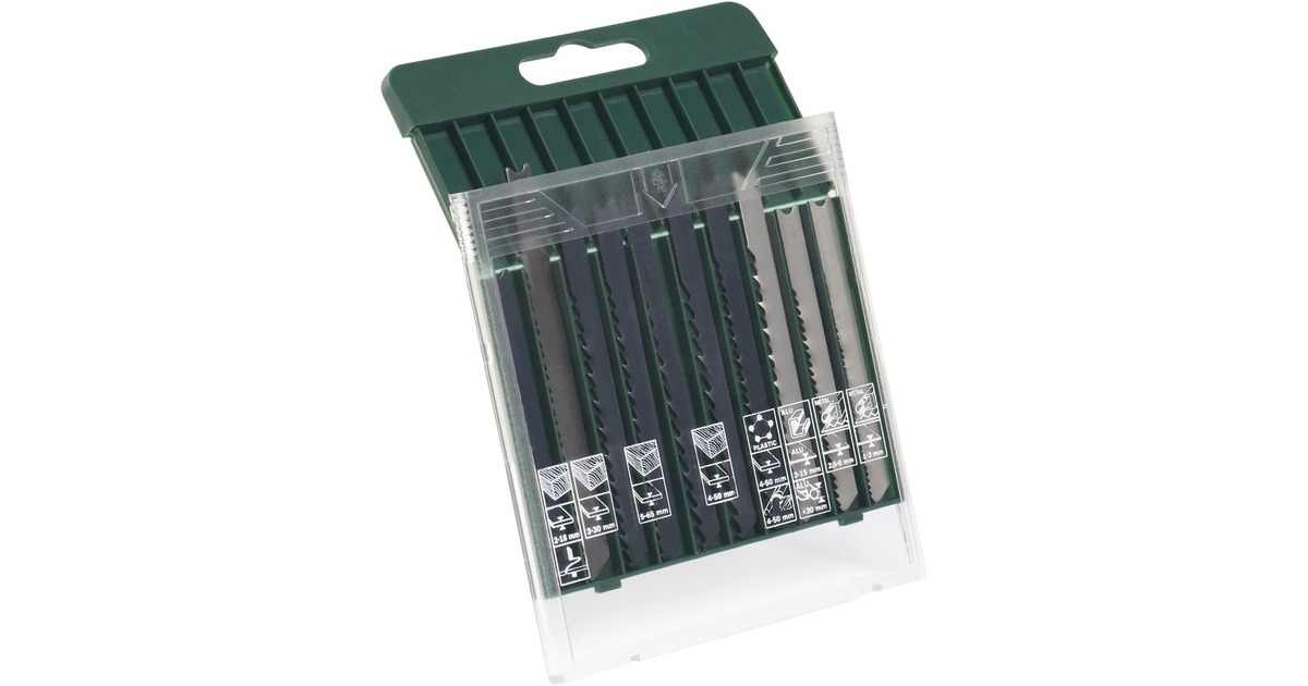 Bosch Stichsägeblattbox Holz/Metall/Kunststoff, 10-teilig, Sägeblatt-Satz(U-Schaft)