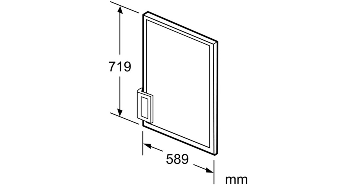Bosch Türfront mit Alu-Dekorrahmen KFZ10AX0, Türverkleidung(weiß/silber)