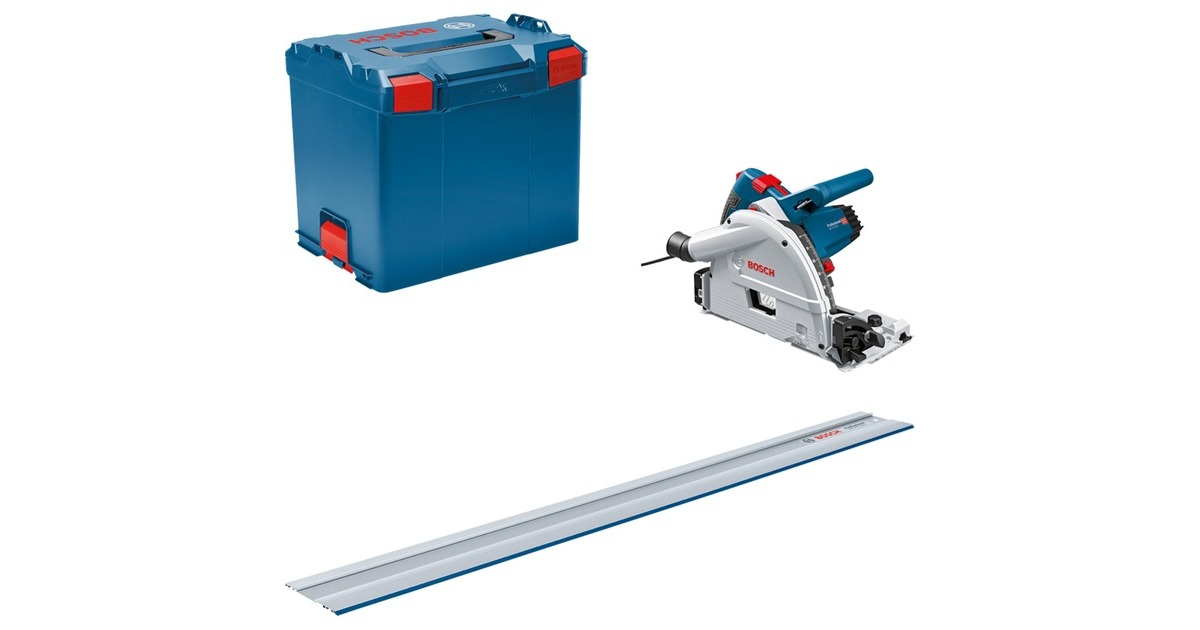 Bosch Tauchsäge GKT 55 GCE Professional, mit FSN 1400, Handkreissäge(blau, 1.400 Watt, L-BOXX)