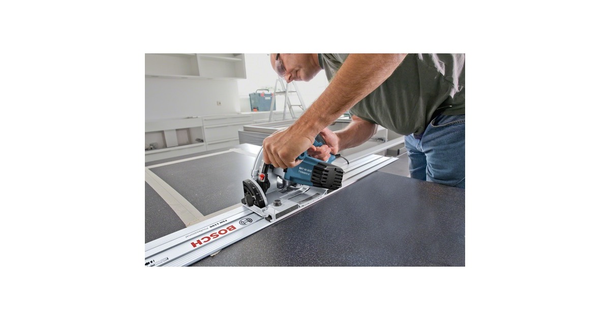 Bosch Tauchsäge GKT 55 GCE Professional, mit FSN 1400, Handkreissäge(blau, 1.400 Watt, L-BOXX)