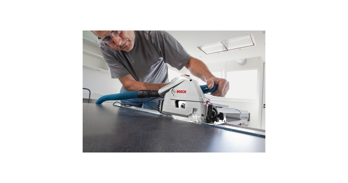 Bosch Tauchsäge GKT 55 GCE Professional, mit FSN 1400, Handkreissäge(blau, 1.400 Watt, L-BOXX)