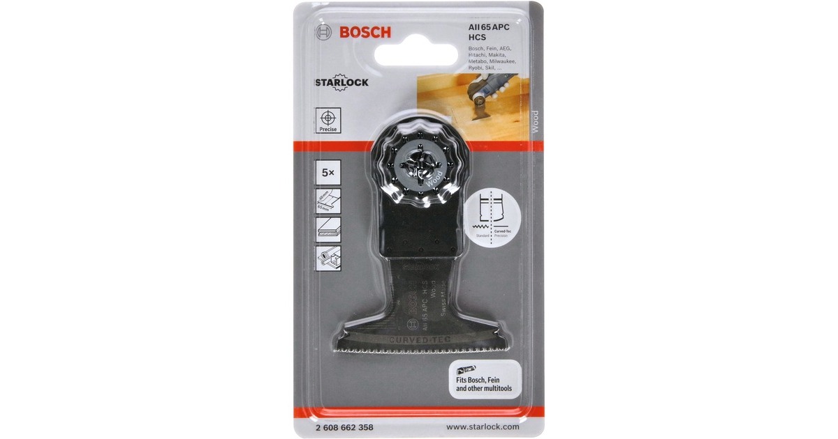 Bosch Tauchsägeblatt AII 65 APC Wood(5 Stück, HCS, Breite 65mm)