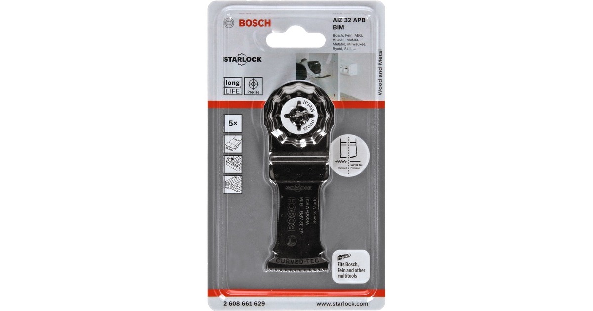 Bosch Tauchsägeblatt AIZ 32 APB Wood + Metal(5 Stück, BIM, Breite 32mm)
