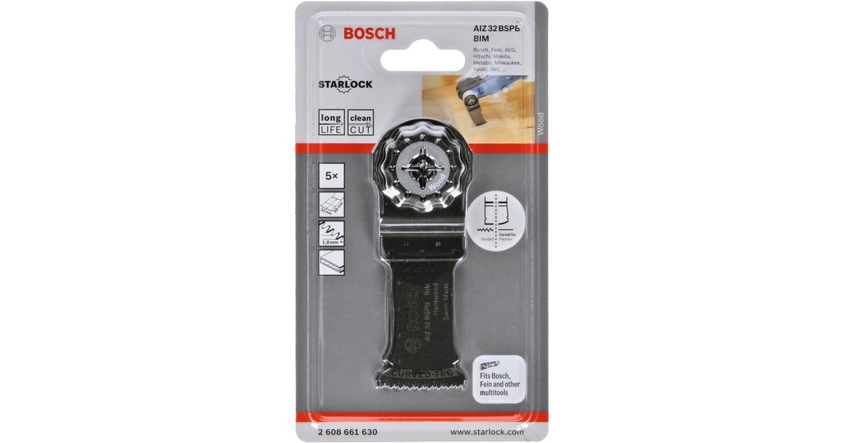 Bosch Tauchsägeblatt AIZ 32 BSPB Hardwood(5 Stück, BIM, Breite 32mm)