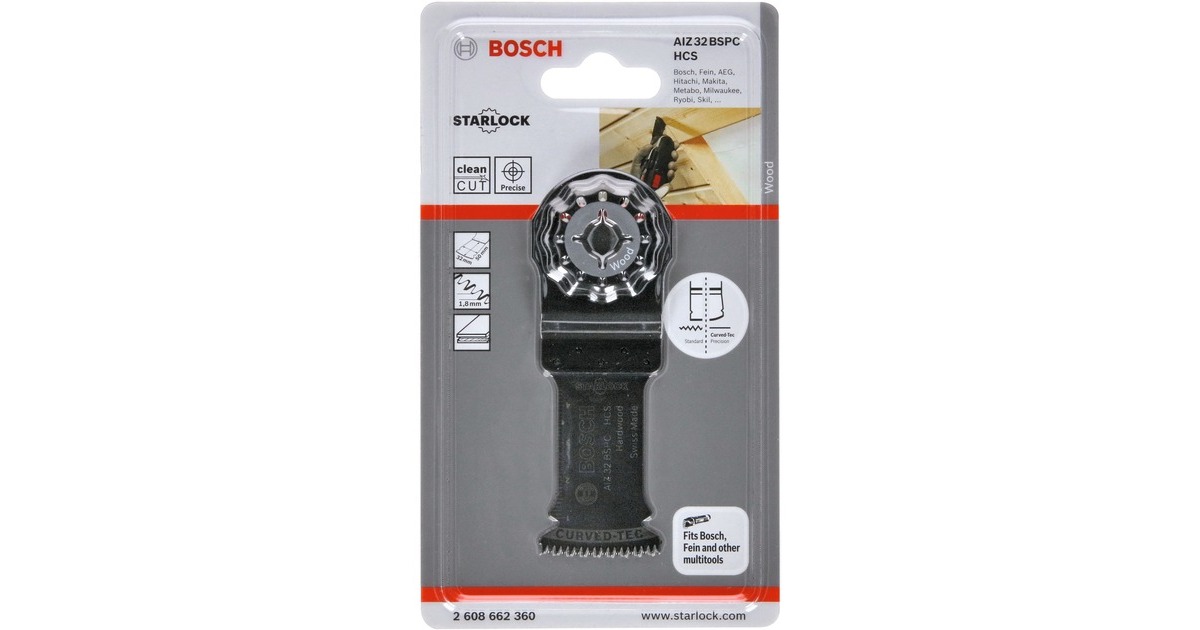 Bosch Tauchsägeblatt AIZ 32 BSPC Hardwood(HCS, Breite 32mm)