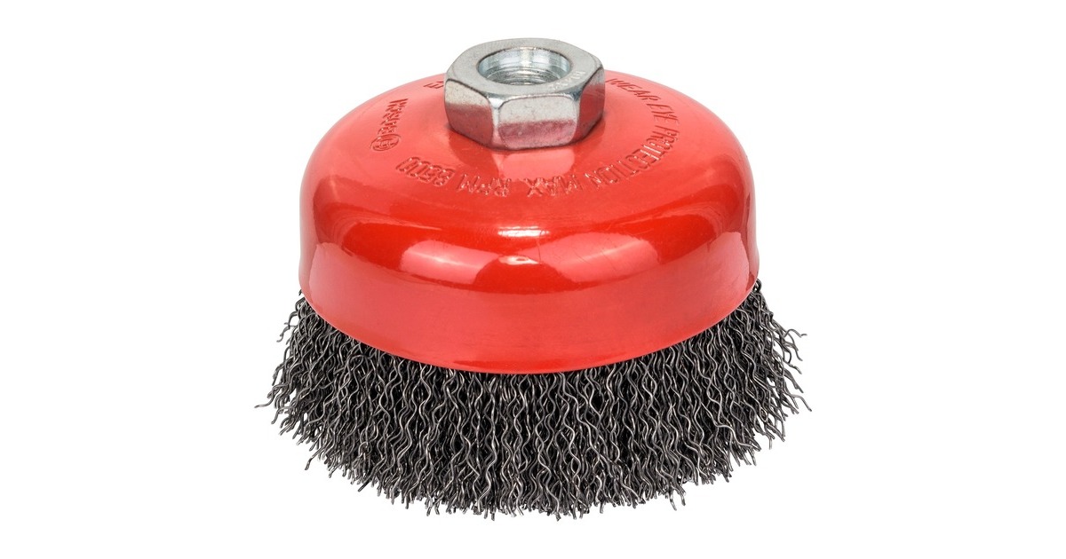 Bosch Topfbürste Clean for Metal, Ø 100mm(0,5mm Stahldraht, M14, für Winkelschleifer)