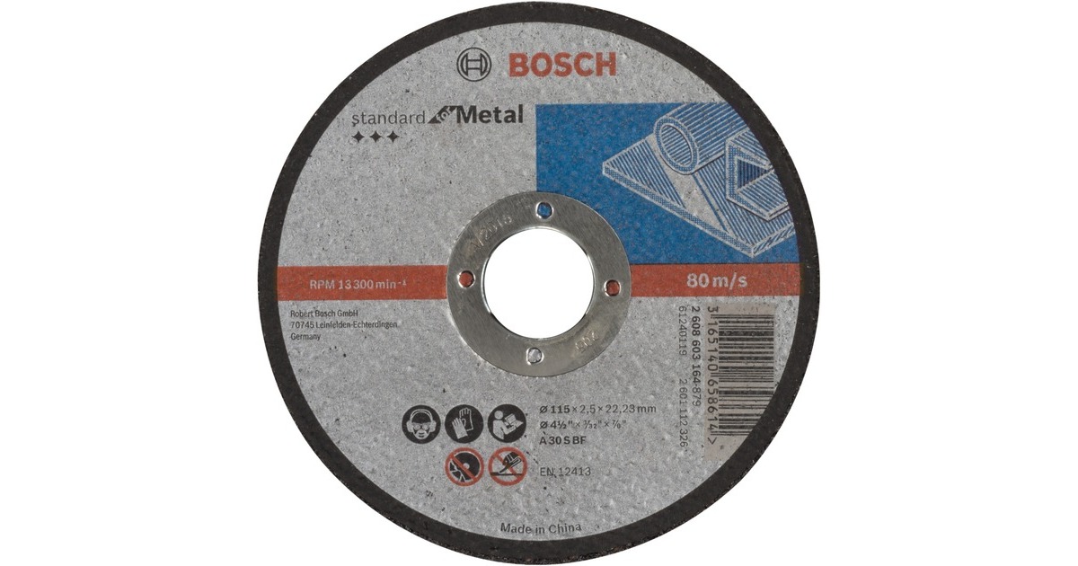 Bosch Trennscheibe Standard for Metal, Ø 115mm(Bohrung 22,23mm, A 30 S BF, gerade)