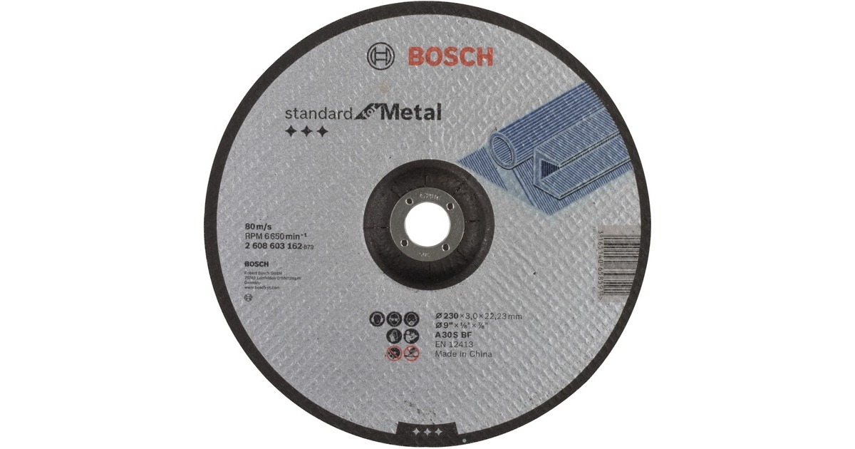 Bosch Trennscheibe Standard for Metal, Ø 230mm(Bohrung 22,23mm, A 30 S BF, gekröpft)
