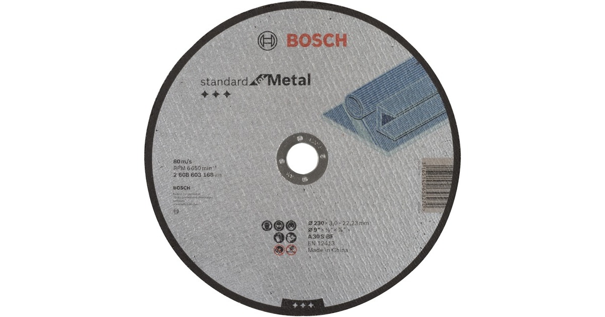 Bosch Trennscheibe Standard for Metal, Ø 230mm(Bohrung 22,23mm, A 30 S BF, gerade)