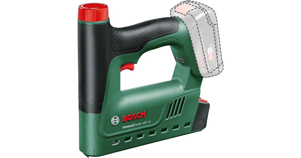 Bosch UniversalTacker 18V-14, 18Volt, Elektrotacker(grün/schwarz, ohne Akku und Ladegerät, POWER FOR ALL ALLIANCE)