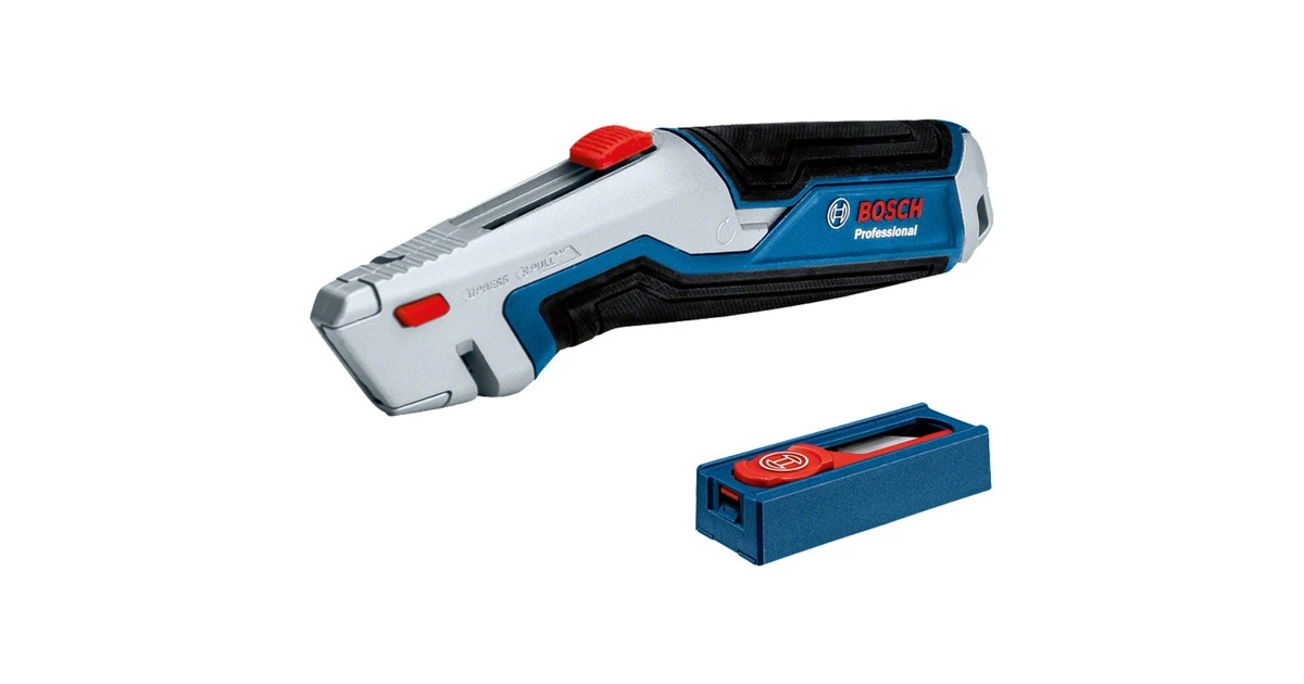 Bosch Universalmesser und Klingen-Set 63 x 19mm, Teppichmesser(blau/grau, inkl. 13 Klingen)
