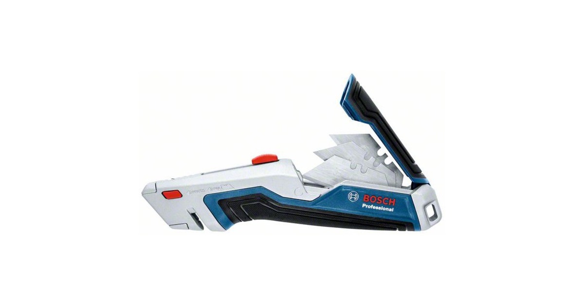 Bosch Universalmesser und Klingen-Set 63 x 19mm, Teppichmesser(blau/grau, inkl. 13 Klingen)