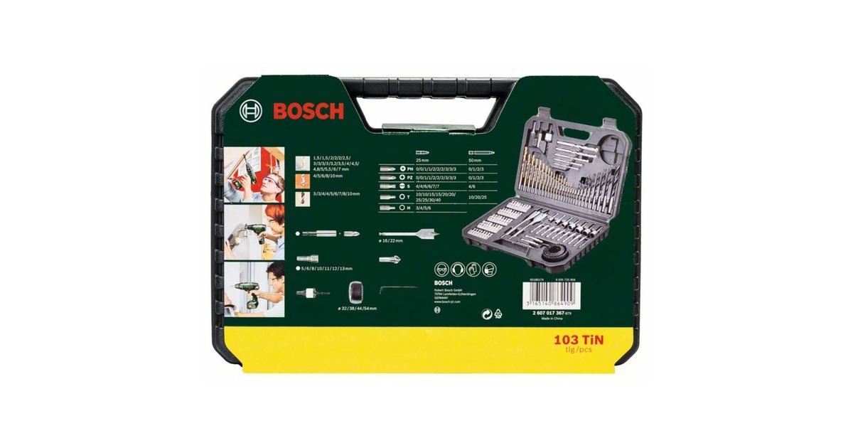 Bosch V-Line Bohrer- /Schrauber-Set, 103-teilig, Bohrer- & Bit-Satz(grün)