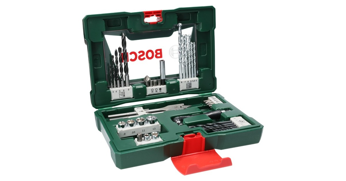 Bosch V-Line Bohrer- und Bit-Set, 41-teilig, Bit-Satz(grün, mit Winkelschrauber)