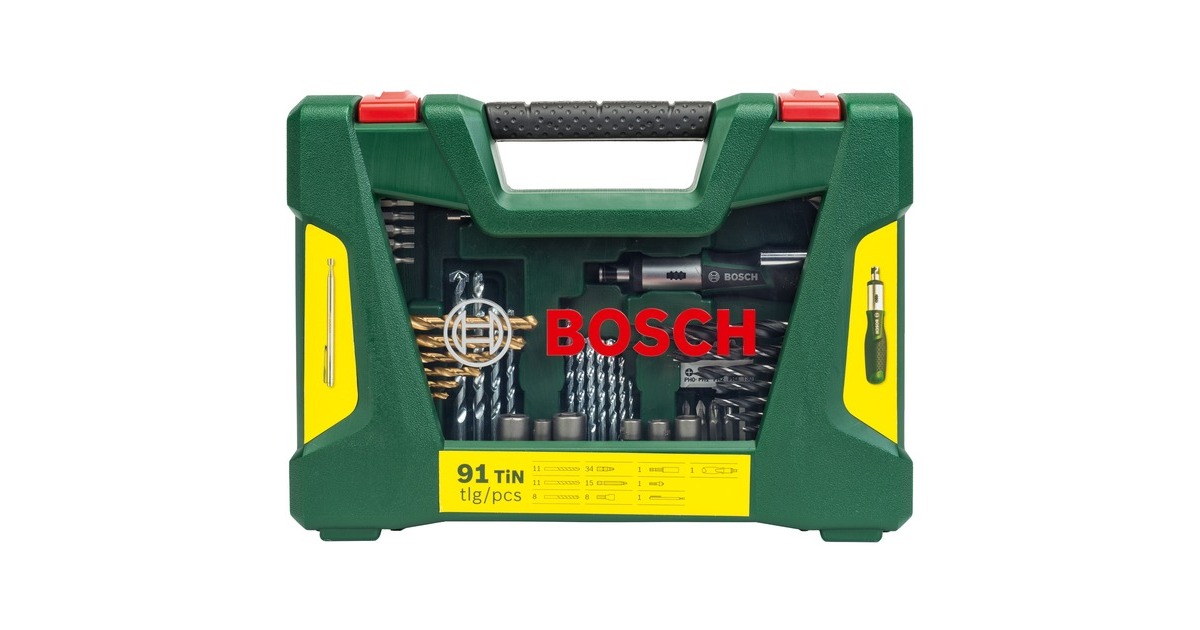 Bosch V-Line TIN Bohrer- / Bit-Set, 91-teilig, Bohrer- & Bit-Satz(grün)