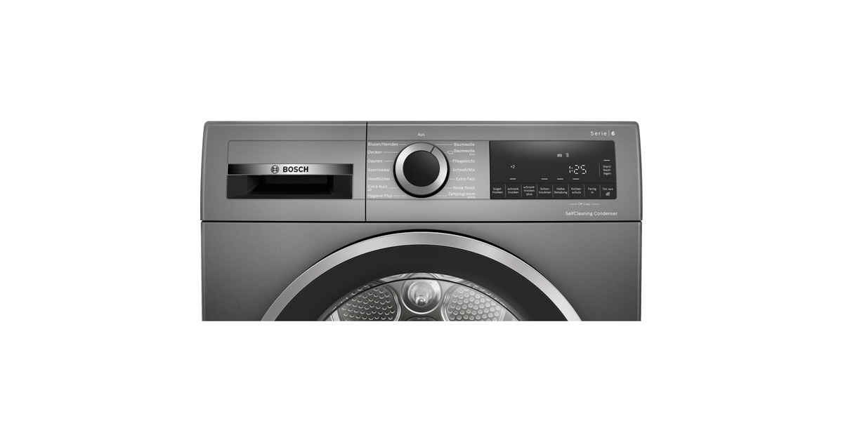 Bosch WQG2450R10 Serie 6, Wärmepumpen-Kondensationstrockner(silber/dunkelgrau)