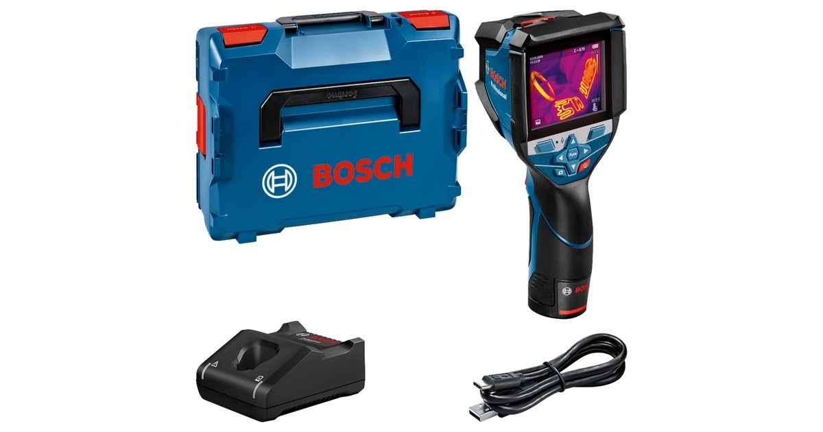 Bosch Wärmebildkamera GTC 600 C Professional, 12Volt, Thermodetektor(blau/schwarz, Li-Ionen-Akku 2,0Ah, L-BOXX)