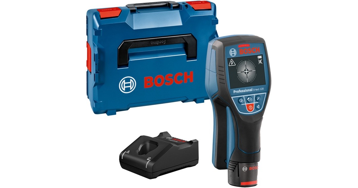 Bosch Wallscanner D-tect 120 Professional, 12Volt, Ortungsgerät(blau/schwarz, Li-Ionen-Akku 2,0 Ah, in L-BOXX 136)