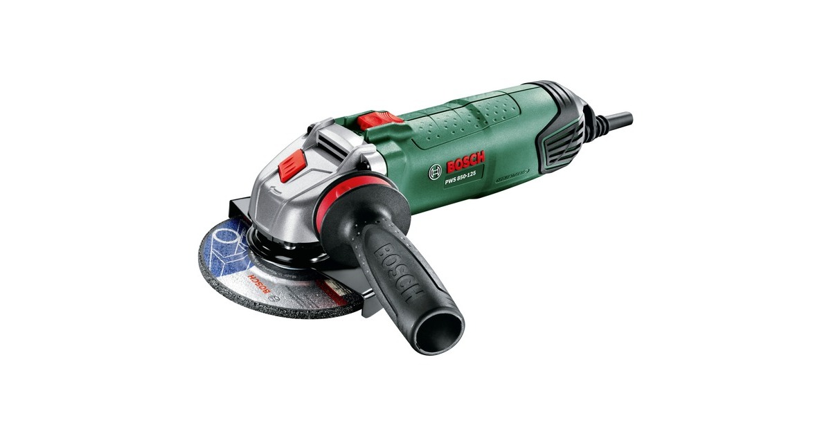 Bosch Winkelschleifer PWS 850-125 + Diamanttrennscheibe(grün/schwarz, 850 Watt)