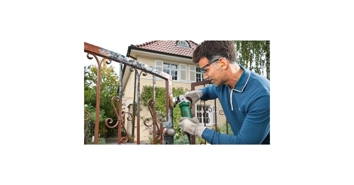 Bosch Winkelschleifer PWS 850-125 + Diamanttrennscheibe(grün/schwarz, 850 Watt)