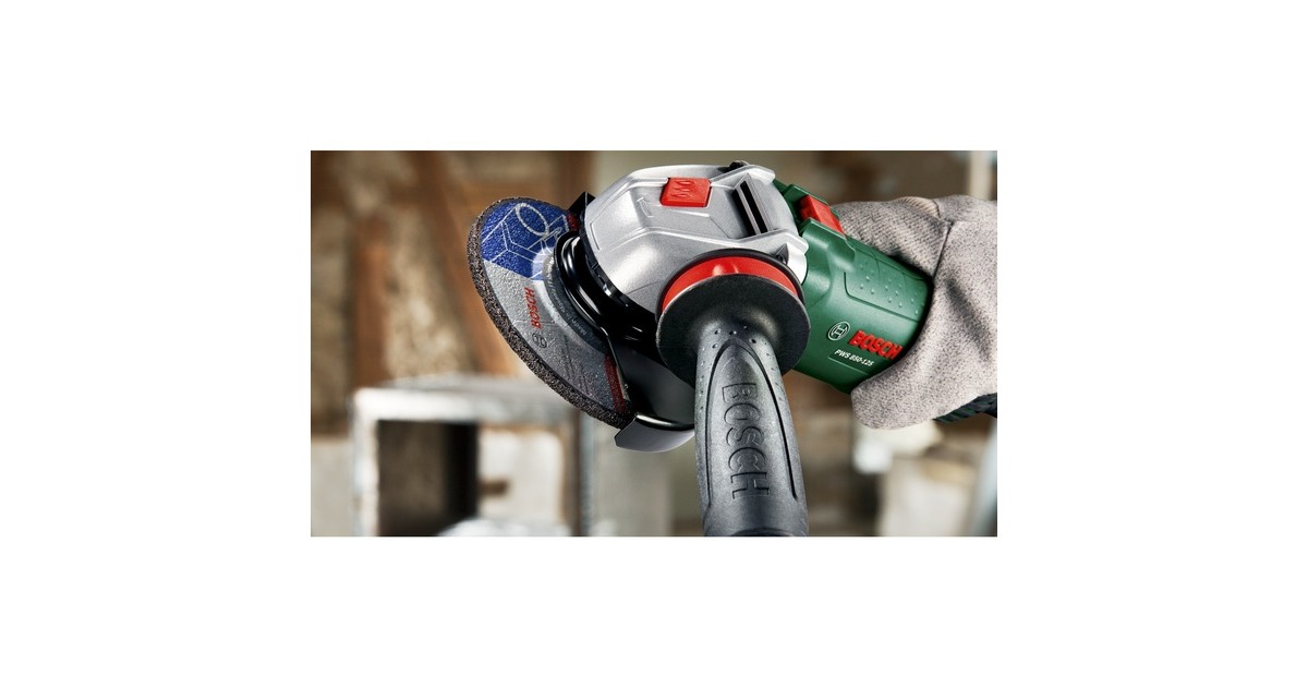 Bosch Winkelschleifer PWS 850-125 + Diamanttrennscheibe(grün/schwarz, 850 Watt)