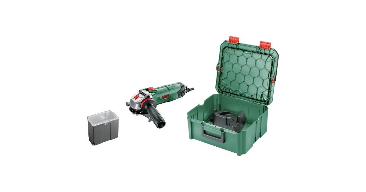 Bosch Winkelschleifer PWS 850-125 + SystemBox(grün/schwarz, 850 Watt)